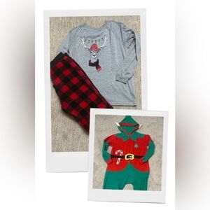 Boys Christmas Pajamas/ Santa's Helper Size 10/ Buffalo Plaid 10/12